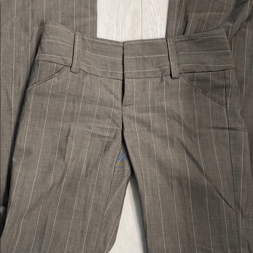 Alice + Olivia Gray Pinstripe Pants